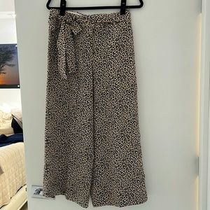 J. Crew loose, silk leopard print pants